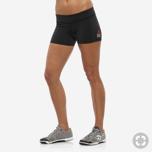 Reebok black CrossFit booty shorts.